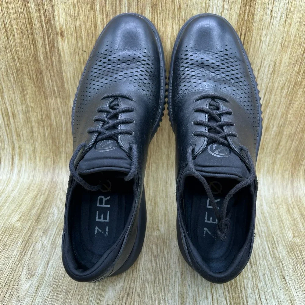 Cole Haan 2.Zerogrand Lined Laser Men's 8.5M Black Leather Oxford C23832